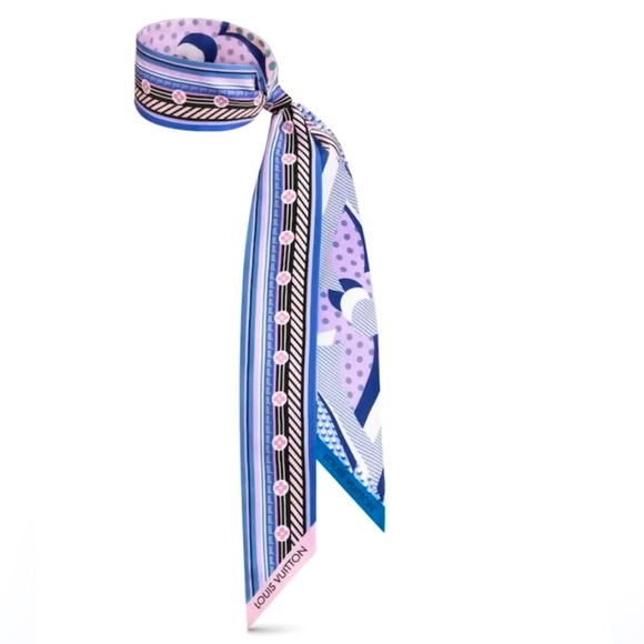 LOUIS VUITTON Silk Pop Monogram BB Bandeau Scarf - Picture 1 of 17